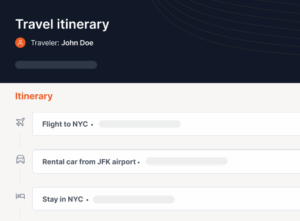 Combined travel itinerary document