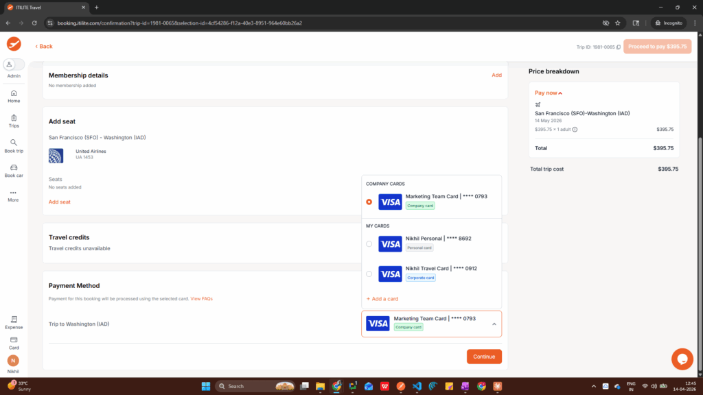 This is what the traveler sees at booking.